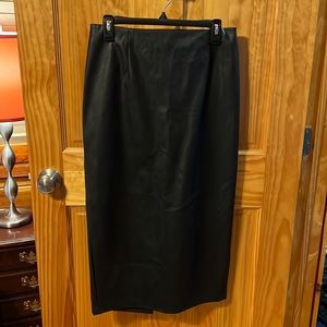 ASOS Black faux leather midi skirt size 12 tall
